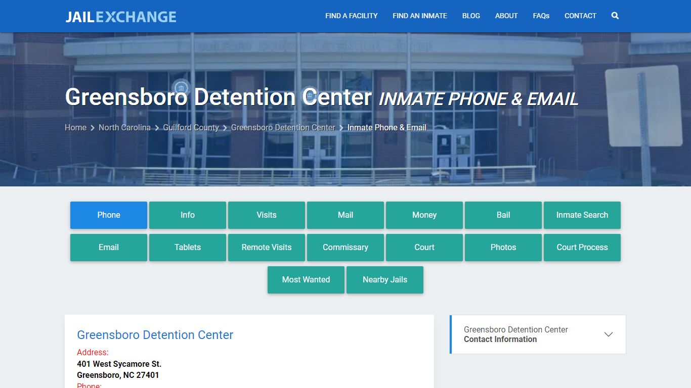 Inmate Phone - Greensboro Detention Center, NC - Jail Exchange