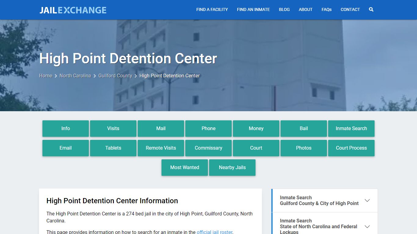 High Point Detention Center, NC Inmate Search, Information - Jail Exchange